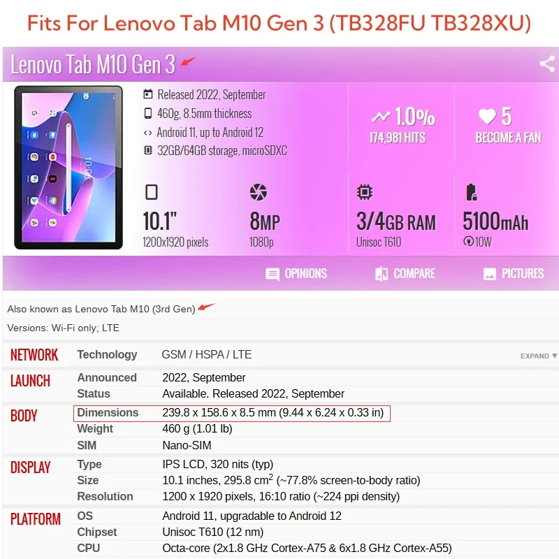 Capa For Lenovo Tab M10 3rd Ge - Tablet Cover Accessories ulasan dan harga