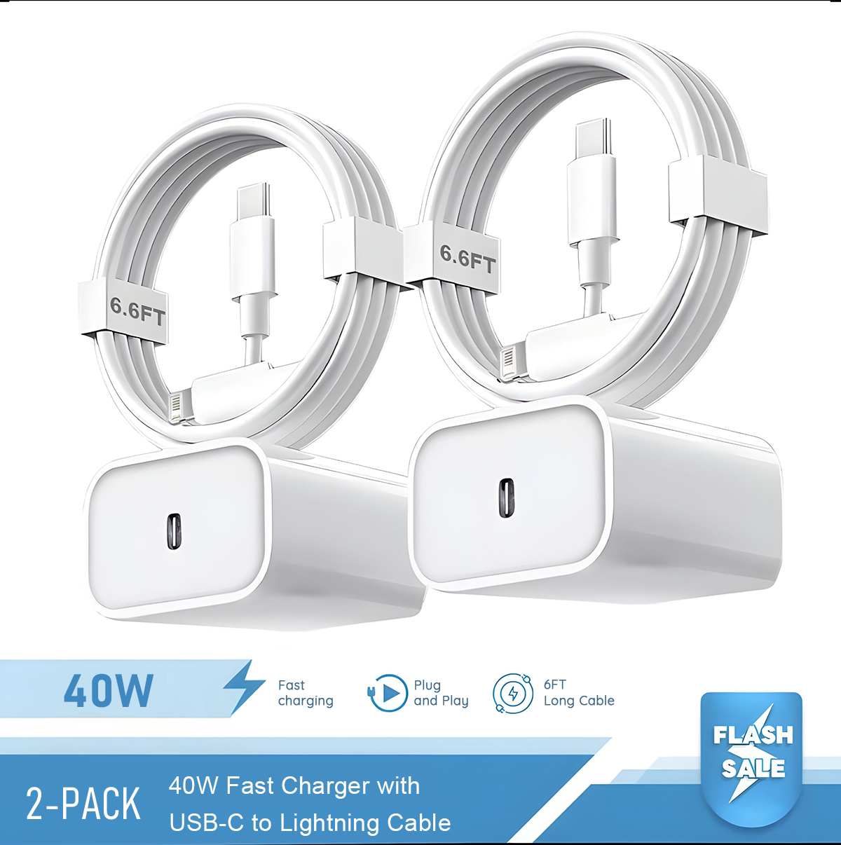 2-4 Set 40W Fast Charger for i - Tablet Accessories Set ulasan dan harga